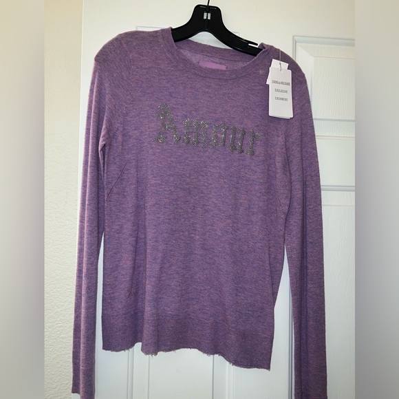 Zadig & Voltaire Purple Cashmere Amour Sweater - Picture 1 of 3
